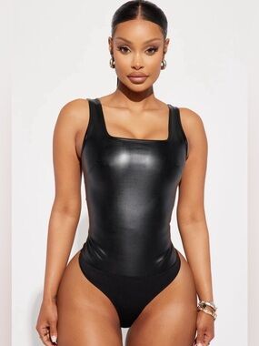 FASHION NOVA MORE THAN ENOUGH PU Bodysuit